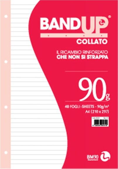 Blocco collato BandUp - fori rinforzati - A4 - 1 rigo - 40 fogli - 90gr - BM [multipack] 10 pezzi Cancelleria e prodotti per ufficio/Scuola e materiale didattico/Materiale scolastico/Diari quaderni e block notes Eurocartuccia - Pavullo, Commerciovirtuoso.it