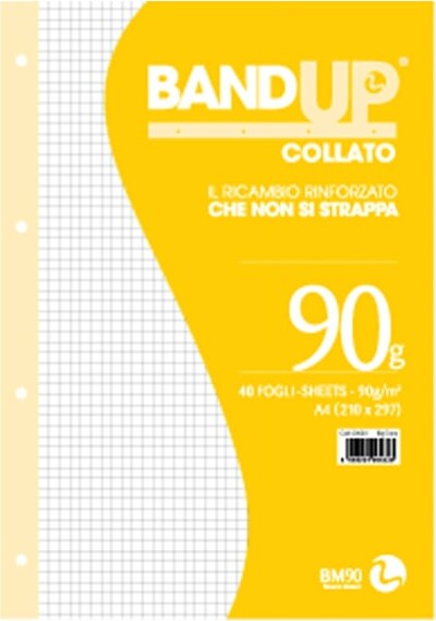 Blocco collato BandUp - fori rinforzati - A4 - quadretto 5mm - 40 fogli - 90gr - BM [multipack] 10 pezzi Cancelleria e prodotti per ufficio/Scuola e materiale didattico/Materiale scolastico/Diari quaderni e block notes Eurocartuccia - Pavullo, Commerciovirtuoso.it