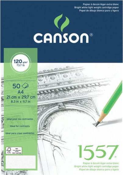 Blocco collato lato corto - A4 - 120 gr - 50 fogli - Canson [multipack] 5 pezzi Casa e cucina/Hobby creativi/Disegno/Blocchi e libri da disegno Eurocartuccia - Pavullo, Commerciovirtuoso.it