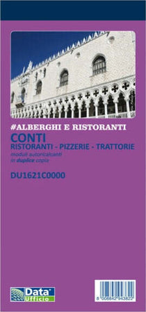 Blocco conti ristoranti-pizzerie-trattorie - 50 copie - 21 5 x 10 cm - DU1621C0000 - Data Ufficio [multipack] 5 pezzi Cancelleria e prodotti per ufficio/Archivio ufficio e accessori per scrivania/Modulistica e conservazione registri/Libri e registri contabili Eurocartuccia - Pavullo, Commerciovirtuoso.it