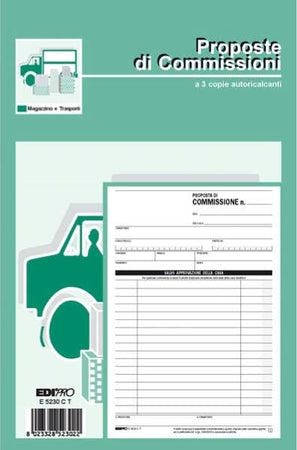 Blocco copia commissioni - 3 copie autoricalcanti - 23 x15 cm - 33 fogli - Edipro Cancelleria e prodotti per ufficio/Archivio ufficio e accessori per scrivania/Modulistica e conservazione registri/Libri e registri contabili Eurocartuccia - Pavullo, Commerciovirtuoso.it