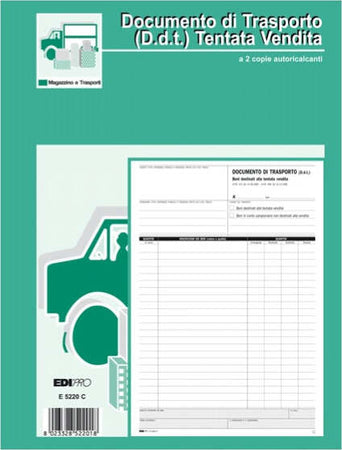Blocco DDT carico tentata vendita - 50 fogli autoricalcanti - A4 - 29 7 x 21cm - Edipro Cancelleria e prodotti per ufficio/Archivio ufficio e accessori per scrivania/Modulistica e conservazione registri/Libri e registri contabili Eurocartuccia - Pavullo, Commerciovirtuoso.it