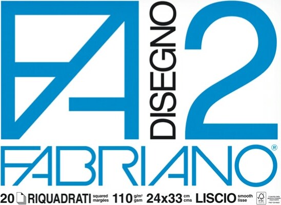 Blocco F2 - 24x33cm - 20 fogli - 110gr - liscio - squadrato - 4 angoli - Fabriano Casa e cucina/Hobby creativi/Disegno/Blocchi e libri da disegno Eurocartuccia - Pavullo, Commerciovirtuoso.it