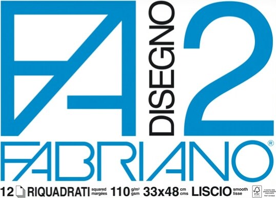 Blocco F2 - 33x48cm - 12 fogli - 110gr - liscio - squadrato - collato - Fabriano [multipack] 10 pezzi Casa e cucina/Hobby creativi/Disegno/Blocchi e libri da disegno Eurocartuccia - Pavullo, Commerciovirtuoso.it