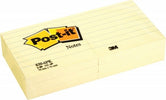 Blocco foglietti - 630-6PK - a righe - 76 x 76 mm - giallo Canary - 100 fogli - Post it [multipack] 6 pezzi Cancelleria e prodotti per ufficio/Carta blocchi e quaderni/Blocchi appunti taccuini e diari/Blocchetti memo adesivi Eurocartuccia - Pavullo, Commerciovirtuoso.it