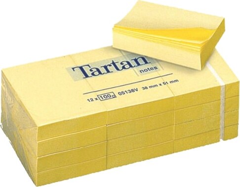 Blocco foglietti - giallo pastello - 51 x 38mm - 63gr - 100 fogli - Tartan [multipack] 12 pezzi Cancelleria e prodotti per ufficio/Carta blocchi e quaderni/Blocchi appunti taccuini e diari/Blocchetti memo adesivi Eurocartuccia - Pavullo, Commerciovirtuoso.it
