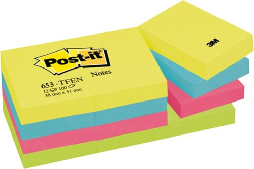 Blocco foglietti Colori Energy - 653-TFEN - 38 x 51 mm - 72 gr - colori assortiti - 100 fogli - Post it [multipack] 12 pezzi Cancelleria e prodotti per ufficio/Carta blocchi e quaderni/Blocchi appunti taccuini e diari/Blocchetti memo adesivi Eurocartuccia - Pavullo, Commerciovirtuoso.it