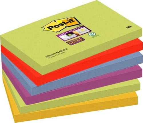 Blocco foglietti Post it Super Sticky - 655-6SS-MAR-EU - 76 x 127 mm - colore Marrakesh - 90 fogli - Post it Cancelleria e prodotti per ufficio/Carta blocchi e quaderni/Blocchi appunti taccuini e diari/Blocchetti memo adesivi Eurocartuccia - Pavullo, Commerciovirtuoso.it