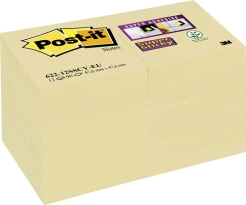 Blocco foglietti Super Sticky - 622-12SS-CY - 47 6 x 47 6 mm - giallo Canary - 90 fogli - Post it [multipack] 12 pezzi Cancelleria e prodotti per ufficio/Carta blocchi e quaderni/Blocchi appunti taccuini e diari/Blocchetti memo adesivi Eurocartuccia - Pavullo, Commerciovirtuoso.it