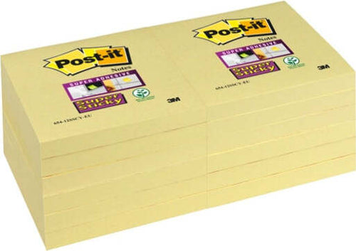 Blocco foglietti Super Sticky - 654-12SS-CY - 76 x 76 mm - giallo Canary - 90 fogli - Post it [multipack] 12 pezzi Cancelleria e prodotti per ufficio/Carta blocchi e quaderni/Blocchi appunti taccuini e diari/Blocchetti memo adesivi Eurocartuccia - Pavullo, Commerciovirtuoso.it