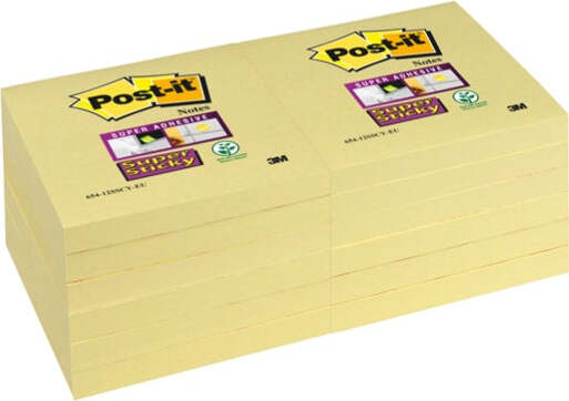 Blocco foglietti Super Sticky - 654-12SS-CY - 76 x 76 mm - giallo Canary - 90 fogli - Post it [multipack] 12 pezzi Cancelleria e prodotti per ufficio/Carta blocchi e quaderni/Blocchi appunti taccuini e diari/Blocchetti memo adesivi Eurocartuccia - Pavullo, Commerciovirtuoso.it