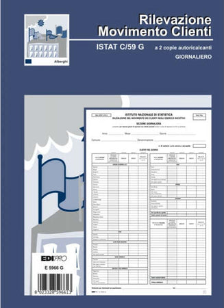 Blocco modello Istat C59 giornaliero - 50 fogli 2 copie ricalcanti - 31 x 21cm - Edipro Cancelleria e prodotti per ufficio/Archivio ufficio e accessori per scrivania/Modulistica e conservazione registri/Libri e registri contabili Eurocartuccia - Pavullo, Commerciovirtuoso.it