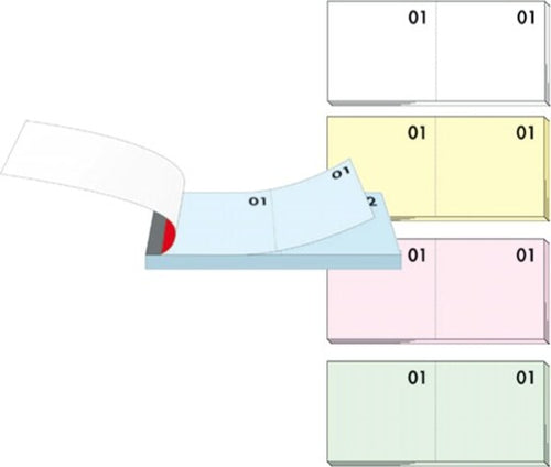 Blocco numerato (1-100) - colori assortiti - 13 x 6 cm - BM [multipack] 10 pezzi Cancelleria e prodotti per ufficio/Archivio ufficio e accessori per scrivania/Modulistica e conservazione registri/Moduli ricevute e fatture fiscali Eurocartuccia - Pavullo, Commerciovirtuoso.it