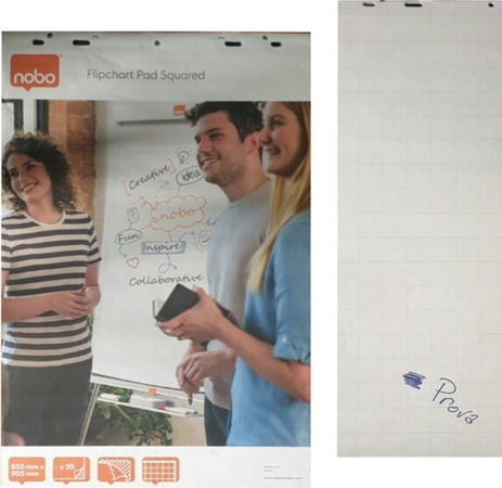 Blocco per lavagna - 20 fogli - 65x95 5 cm - quadretti 5x5 cm - Nobo Cancelleria e prodotti per ufficio/Archivio ufficio e accessori per scrivania/Lavagne e bacheche/Lavagne a fogli mobili Eurocartuccia - Pavullo, Commerciovirtuoso.it