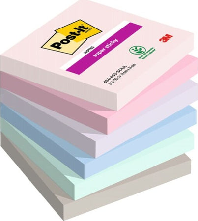 Blocco Post it Super Sticky - 654-6SS-SOUL - 76 x 76 mm - colori Soulful - 90 fogli - Post it - conf. 6 pezzi Cancelleria e prodotti per ufficio/Carta blocchi e quaderni/Blocchi appunti taccuini e diari/Blocchetti memo adesivi Eurocartuccia - Pavullo, Commerciovirtuoso.it