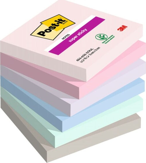 Blocco Post it Super Sticky - 654-6SS-SOUL - 76 x 76 mm - colori Soulful - 90 fogli - Post it - conf. 6 pezzi Cancelleria e prodotti per ufficio/Carta blocchi e quaderni/Blocchi appunti taccuini e diari/Blocchetti memo adesivi Eurocartuccia - Pavullo, Commerciovirtuoso.it