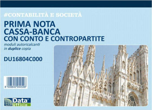 Blocco prima nota cassa - 50-50 copie autoricalcanti - 21 5 x 29 7 cm - DU16804C000 - Data Ufficio Cancelleria e prodotti per ufficio/Archivio ufficio e accessori per scrivania/Modulistica e conservazione registri/Libri e registri contabili Eurocartuccia - Pavullo, Commerciovirtuoso.it