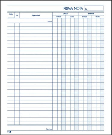 Blocco prima nota cassa - 50 fogli x 2 copie ricalcanti - 22 x 28cm - BM Cancelleria e prodotti per ufficio/Archivio ufficio e accessori per scrivania/Modulistica e conservazione registri/Libri e registri contabili Eurocartuccia - Pavullo, Commerciovirtuoso.it