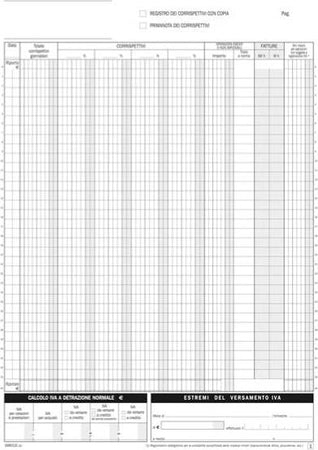 Blocco registro corrispettivi - 12-12 copie autoric. - 29 7 x 21 5 cm - DU168512C00 - Data Ufficio Cancelleria e prodotti per ufficio/Archivio ufficio e accessori per scrivania/Modulistica e conservazione registri/Libri e registri contabili Eurocartuccia - Pavullo, Commerciovirtuoso.it