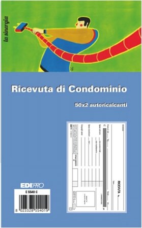 Blocco ricevute condominio - 50-50 fogli autoricalcanti - 9 9 x 17cm - Edipro Cancelleria e prodotti per ufficio/Archivio ufficio e accessori per scrivania/Modulistica e conservazione registri/Libri e registri contabili Eurocartuccia - Pavullo, Commerciovirtuoso.it