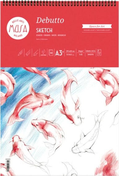 Blocco schizzi Debutto - A3+ - 29 7 x 42 cm - 120gr - 50 fogli - Musa [multipack] 4 pezzi Casa e cucina/Hobby creativi/Disegno/Blocchi e libri da disegno Eurocartuccia - Pavullo, Commerciovirtuoso.it