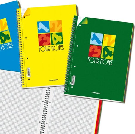 Blocco spirale Four Notes - 5mm - 222 x 297mm - 70gr - 120 fogli - Blasetti [multipack] 4 pezzi Cancelleria e prodotti per ufficio/Carta blocchi e quaderni/Blocchi appunti taccuini e diari/Blocchi spiralati Eurocartuccia - Pavullo, Commerciovirtuoso.it