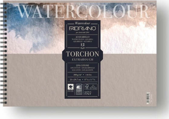 Blocco Watercolour Torchon - 21x29 7cm - 12 fogli - 300gr - spiralato - Fabriano [multipack] 5 pezzi Casa e cucina/Hobby creativi/Disegno/Blocchi e libri da disegno Eurocartuccia - Pavullo, Commerciovirtuoso.it