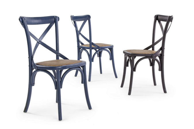 Sedia "Cross" con struttura in legno di olmo, per arredo interno 50,5 x 52 x h 87 cm