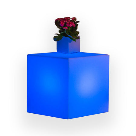 Tavolino da giardino luminoso YouCube Bright quadrato con led decorazione Made in Italy
