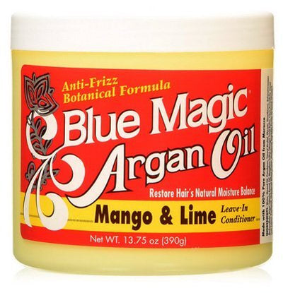 Blue Magic Argan Oil Mango & Lime Leave-In Conditioner 390g Balsamo per Capelli All'olio Di Argan Anti Crespo per Capelli Afro