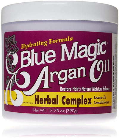 Blue Magic Argan Oil with  Herbal Complex Hair Conditioner Leave-In 390 G Balsamo per Capelli Idratante Puro Olio Di Argan