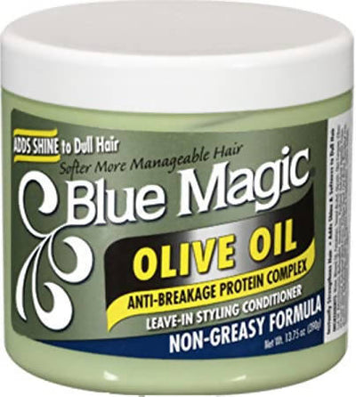 Blue Magic Olive Oil Styling Leave in Conditioner 390g Crema per Capelli All'olio D'oliva Balsamo Senza Risciacquo per Capelli Più Morbidi