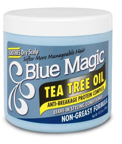 Blue Magic Tea Tree Oil Leave-In Styling Conditioner 390g Crema Balsamo per Capelli Senza Risciacquo Formula Anti Rottura