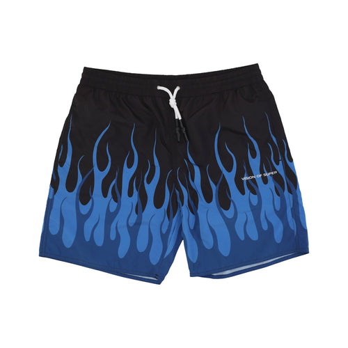 VISION OF SUPER Costume Pantaloncino Uomo Double Flames Swimwear Black/blue da uomo