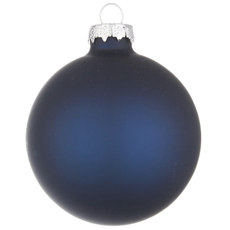 Palline in vetro "Blu Opaco" tinta unita per albero di Natale moderno