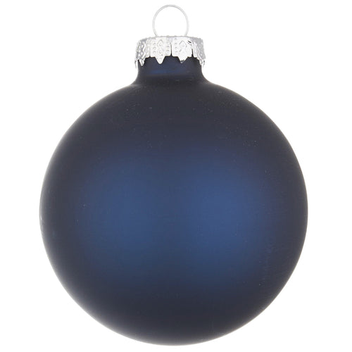 Palline in vetro Blu Opaco tinta unita per albero di Natale moderno