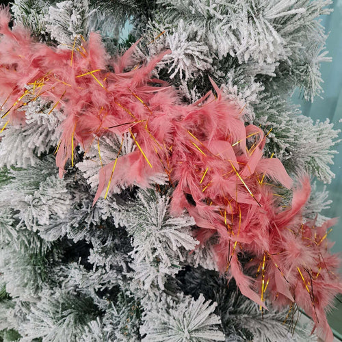Boa Rosa con Piume decorazione natalizia per Albero moderno 200 cm Casa e cucina/Decorazioni per interni/Addobbi e decorazioni per ricorrenze/Decorazioni natalizie/Ghirlande e corone MagiediNatale.it - Altamura, Commerciovirtuoso.it