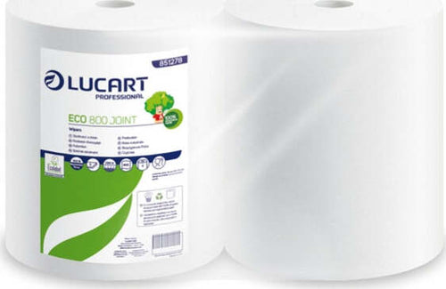 Bobina asciugatutto Eco 800 Joint - 2 veli - 18 5 gr - diametro 26 cm - 25 cm x 296 mt - microgoffrata - bianco - Lucart [multipack] 2 pezzi Commercio Industria e Scienza/Forniture sanitarie e igieniche/Accessori e sanitari bagno/Supporti per asciugamani di carta commerciali Eurocartuccia - Pavullo, Commerciovirtuoso.it