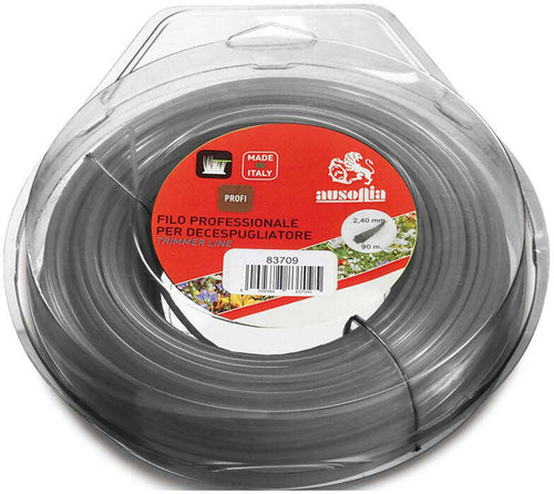 Bobina Di Filo Stellato Esalobato Per Decespugliatore Professionale A Sezione Esagonale 4,00Mm X 32M - Colore Grigio - Ausonia - 83735