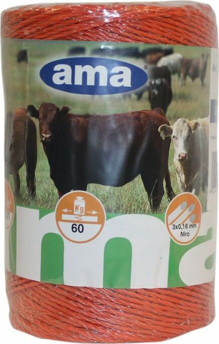 Bobina filo elettrificato arancione 250m 3 conduttori acciaio