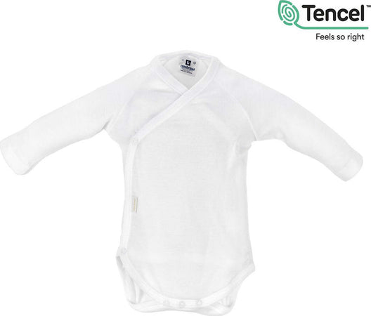 Body Manica Lunga Incrociato Taglia 0 Tencel Bianco Moda/Prima infanzia/Abbigliamento/Bambino 0-24/Tutine e body/Body La Casa Del Bebè - Napoli, Commerciovirtuoso.it