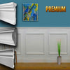Kit 2 metri di parete Boiserie PREMIUM Decorativa (senza pannelli, solo estetica) in polimeri bianca (L200xH120) verniciabile
