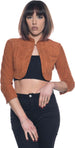 Bolero---Copri-Spalle-Donna-Arancio-in-vera-pelle-Scamosciata