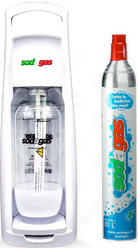 Bollicino,-Gasatore-per-Acqua-SodaGas,-Bianco,-con-Bombola-CO2