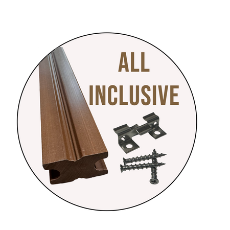 (€39,90mq) KIT 1,218mq di Decking WPC 40×25×2900mm Coffee o Grey doppia faccia Inclusi Magatelli - clip acciaio e viti