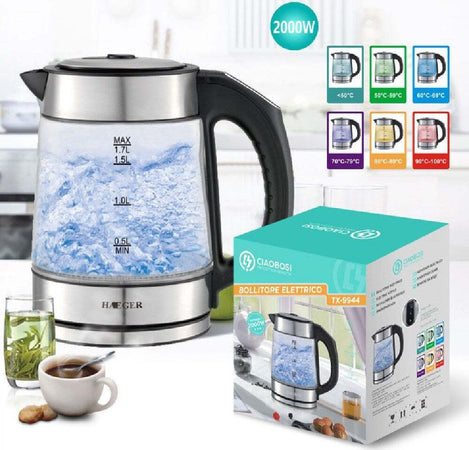Bollitore Elettrico In Vetro Capacit? 1,7 Lt 2000 W Acqua Ufficio Viaggi Tx-9944 Casa e cucina/Elettrodomestici per la cucina/Bollitori e erogatori d'acqua calda/Bollitori Trade Shop italia - Napoli, Commerciovirtuoso.it