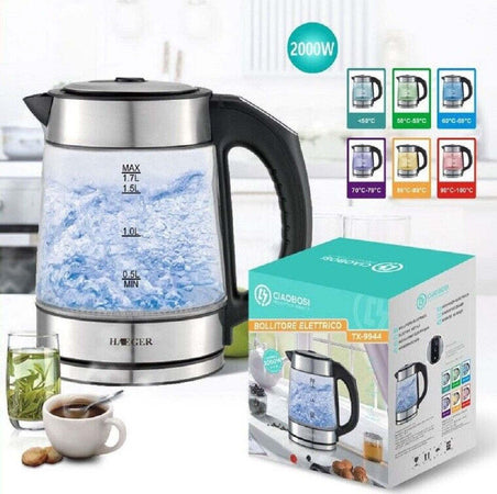 Bollitore Elettrico In Vetro Capacit? 1,7 Lt 2000 W Acqua Ufficio Viaggi Tx-9944 Casa e cucina/Elettrodomestici per la cucina/Bollitori e erogatori d'acqua calda/Bollitori Trade Shop italia - Napoli, Commerciovirtuoso.it