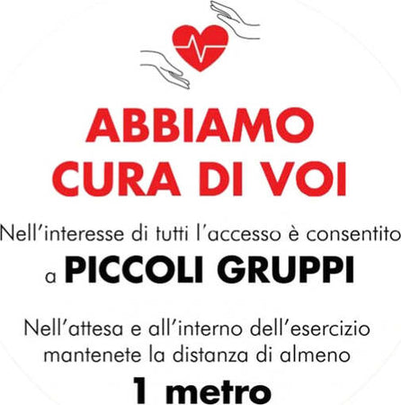 Bollo adesivo da terra - ''Abbiamo cura di voi...'' - D 50 cm Fai da te/Sicurezza e protezione/Attrezzature per sicurezza sul lavoro/Segnaletica antinfortunistica Eurocartuccia - Pavullo, Commerciovirtuoso.it