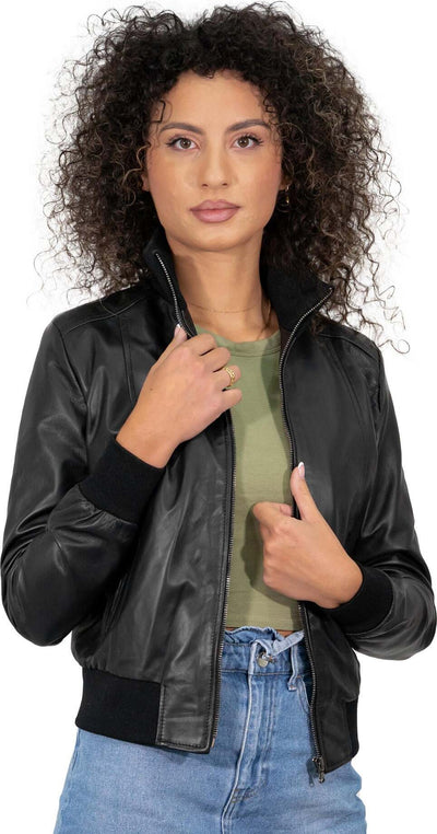 Bomber-Donna---Bomber-Donna-Nero-In-Vera-Pelle