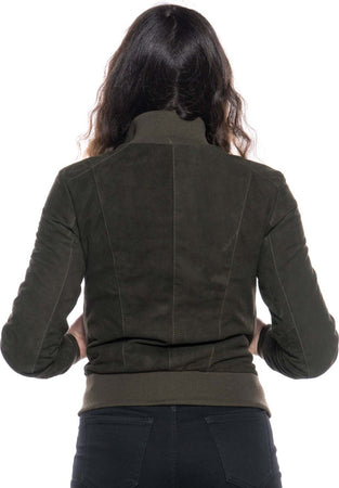 Bomber-Donna---Bomber-Donna-Verde-in-vera-pelle-camoscio